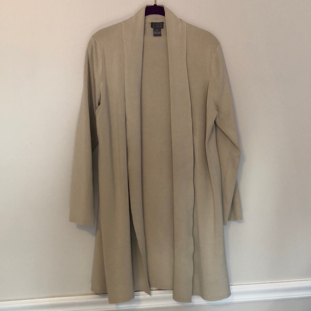 VINTAGE Sigrid Olsen Long Beige Duster Cardigan